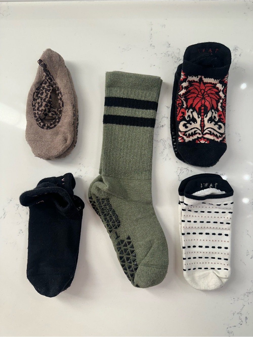 Tavi Barre/Pilates Grip Socks 5 Pack Bundle S (6-8)